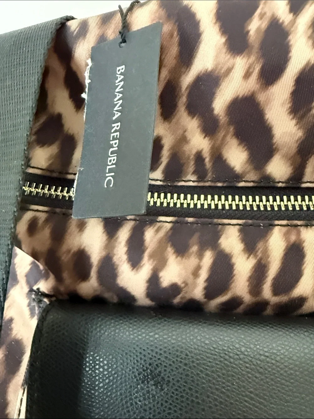 NWT BANANA REPUBLIC MINI LEOPARD NYLON BACKPACK/POCKET
